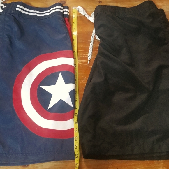 Marvel Other - MARVEL Merona Captain America Black Men's XXL 2X Swim Trunks Shorts Swimsuit